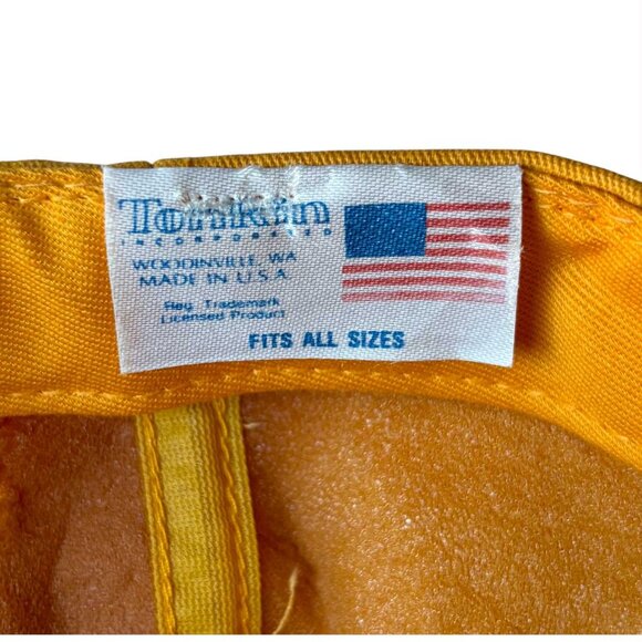 Vintage CAT Tractor & Equipment Co Trucker Hat Patch Snapback TONKIN Yellow NOS - Picture 10 of 13